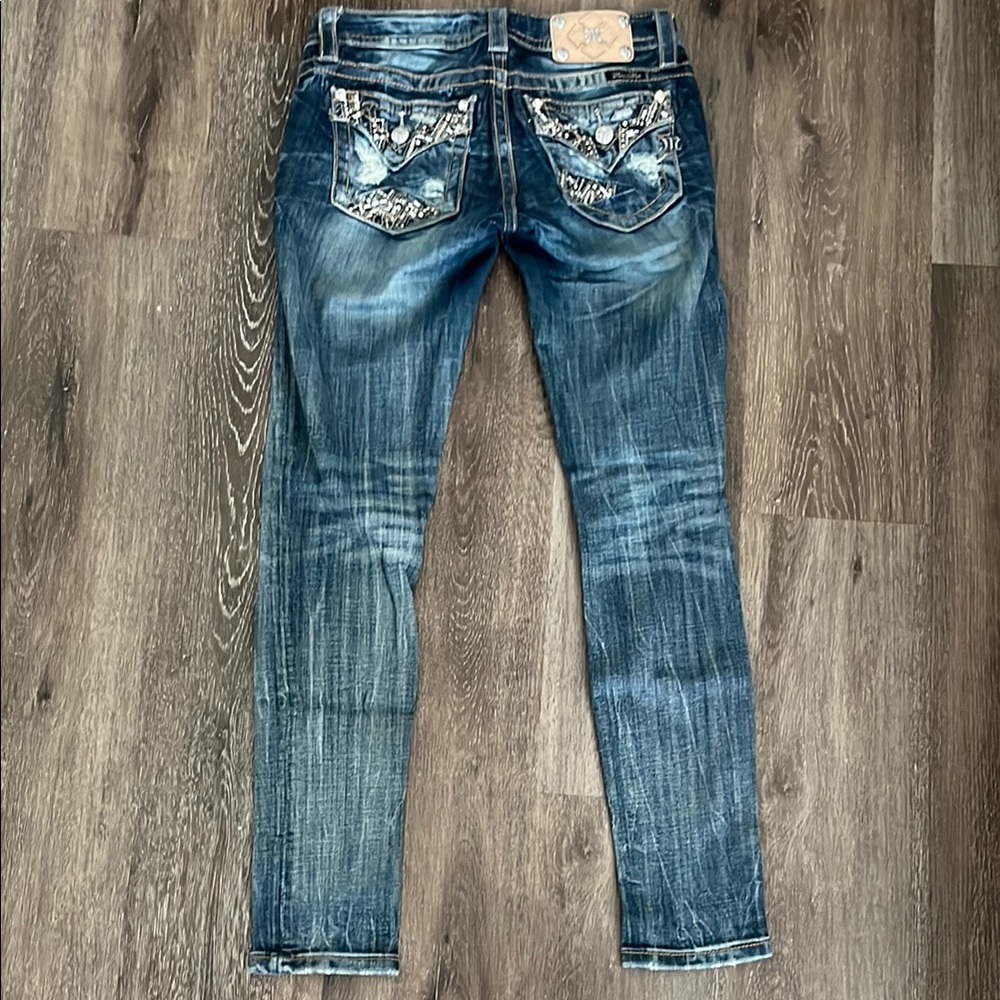 Miss Me Blue Denim Jeans with Embellished Pockets